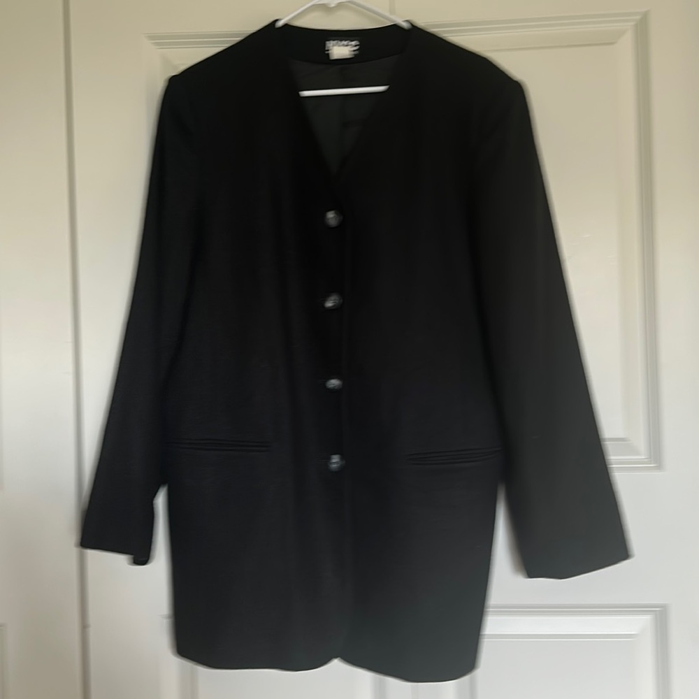 NYCC black 100% long wool jacket size 20